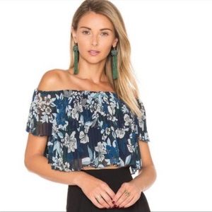 Keepsake the Label Pleated Crop Top. Off shoulder.